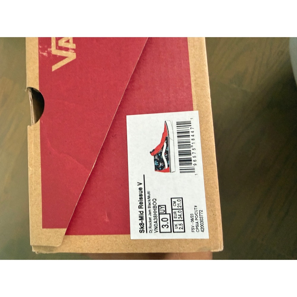 Vans Sk8-Mid Reissue V DJ Rocket Jam Red Black Glow In The Dark 3.0Y